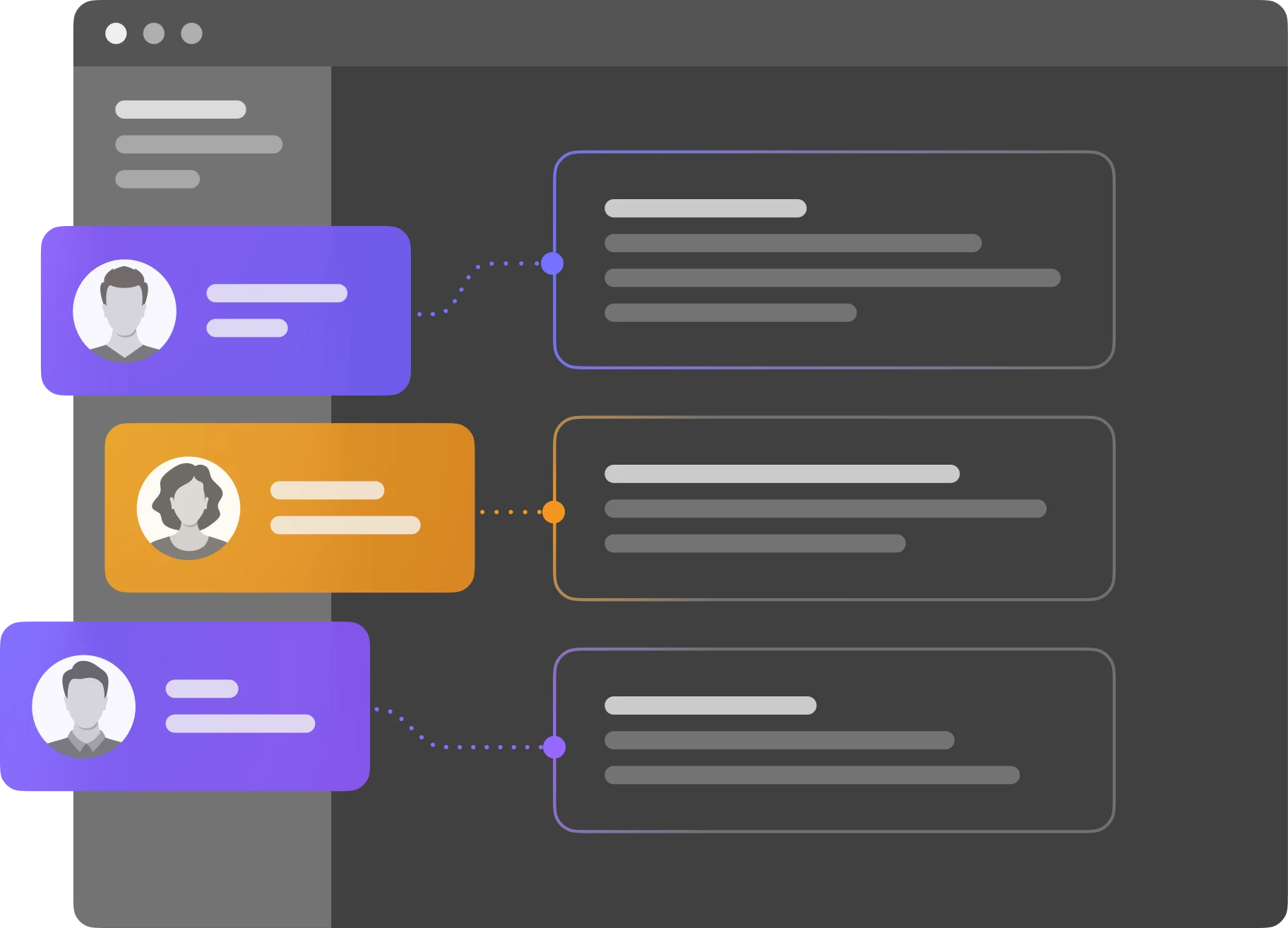 Pulse dashboard UI connecting team members to recommendations