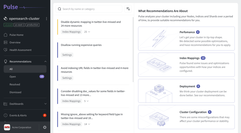 Inside Pulse recommendations page